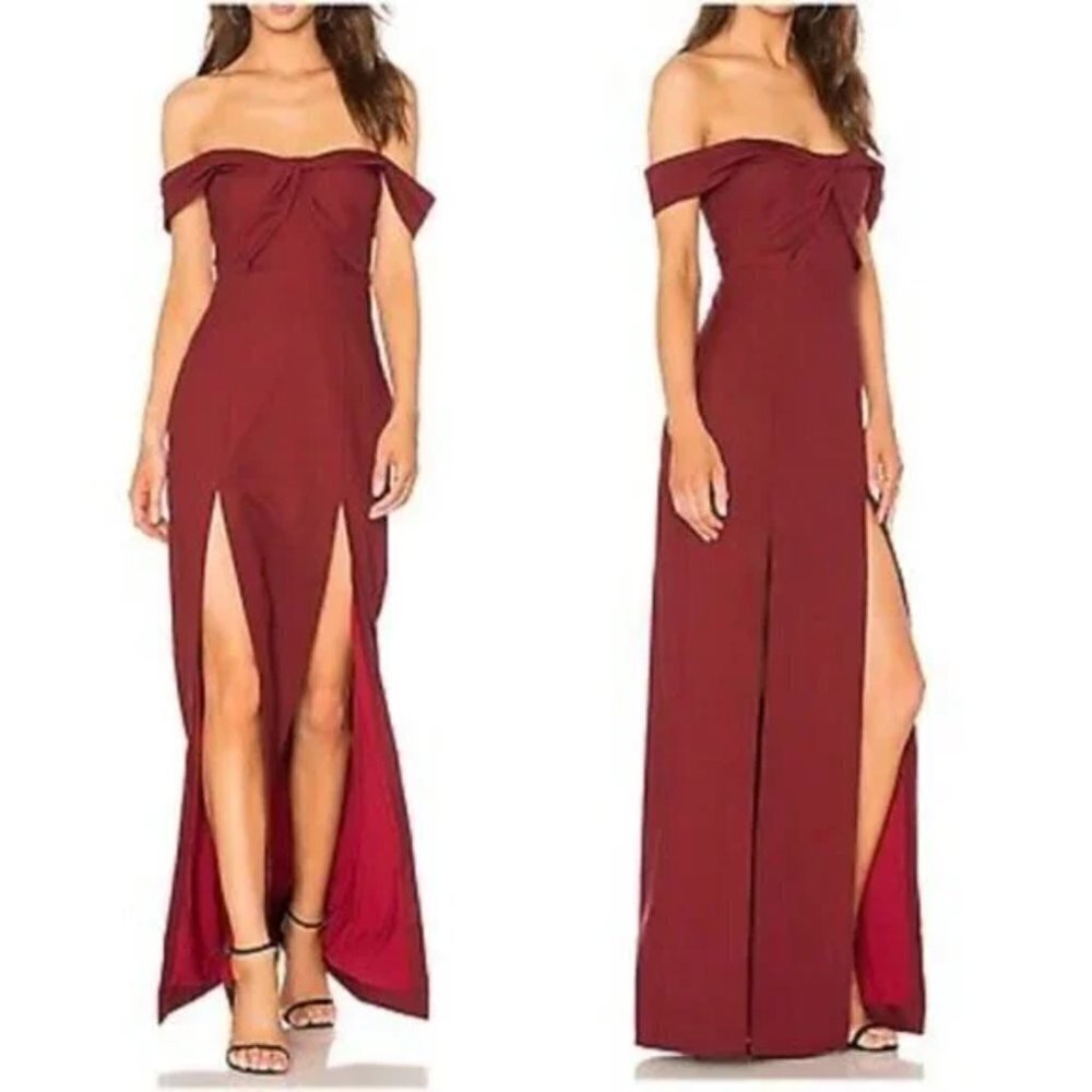 NBD "Corah" Off Shoulder Maxi Dress Gown Sz. S